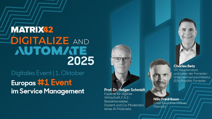 Discover insights from Prof. Dr. Holger Schmidt at Digitalize and Automate 2025. Explore event highlights and what to expect from Matrix42's top speakers!